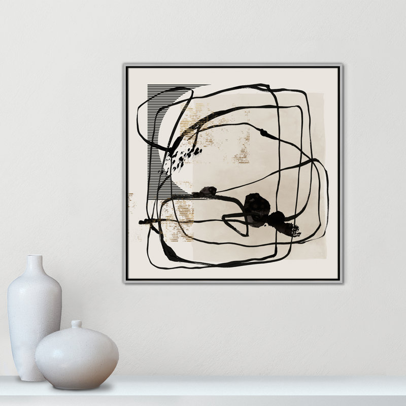 «Blot II» par Isabelle Z, Toile avec cadre, Silver Floater, L 31,5 po x H 31,5 po