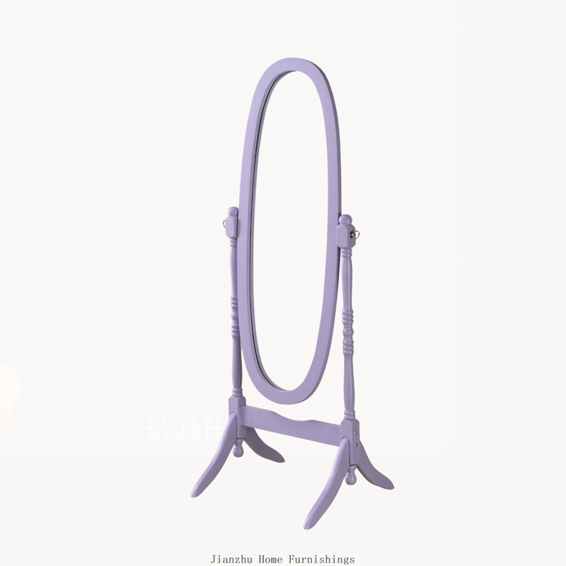 Traditional Queen Anna Style Wood Floor Cheval Mirror, Purple Finish