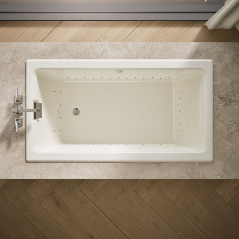 Baignoire tourbillon encastrée ou encastrée en fonte avec chaufferette 66 po x 36 po Tea-for-Two incluse, It