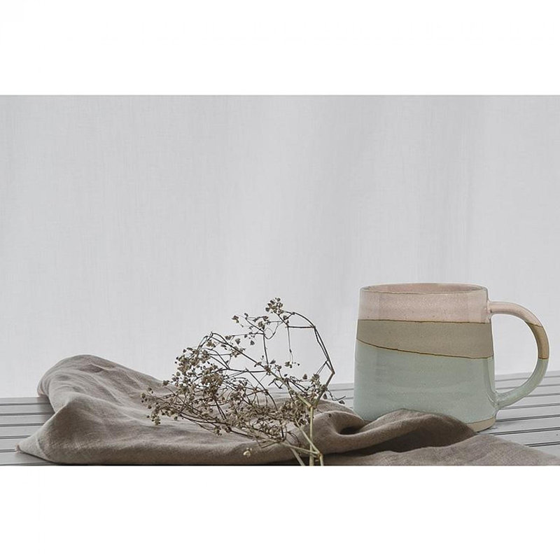 Rustic Style Pink And Blue Mug