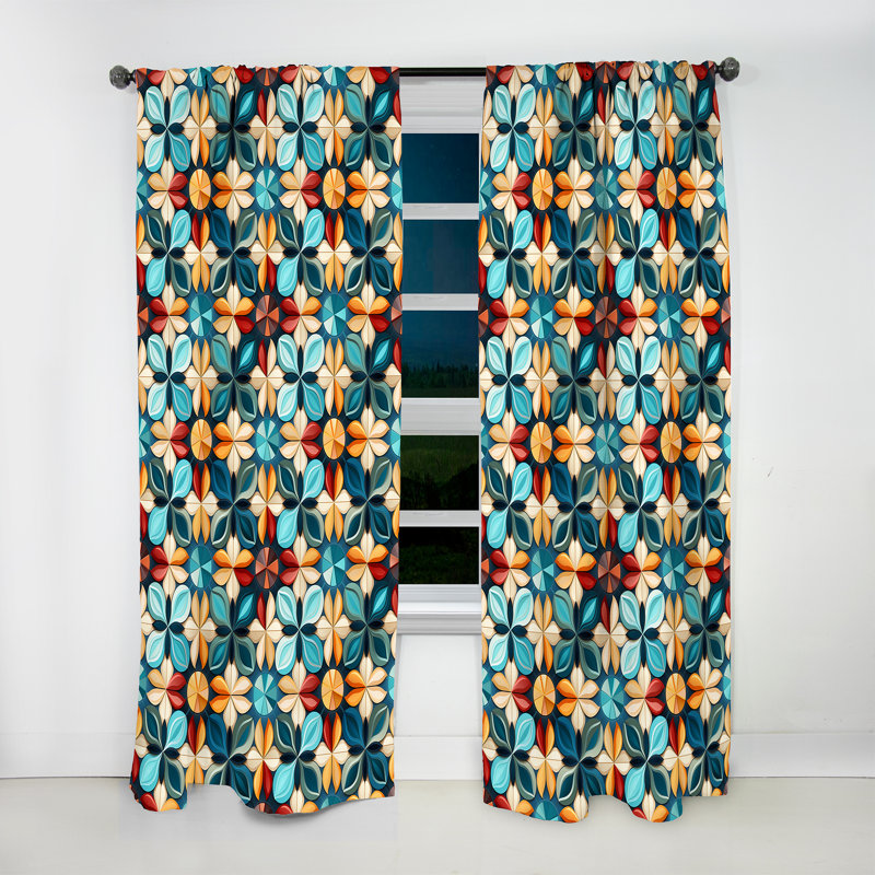 Inner Harmony Exploration Mediation - Rideau Ikat - Rideau obscurcissant Ikat - 1 panneau, L 52 po x L 84 po