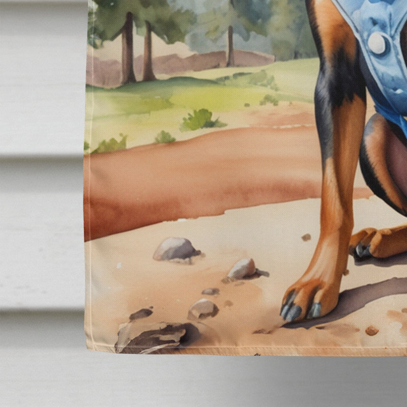 Drapeau Cowboy Welcome House, Pinscher miniature