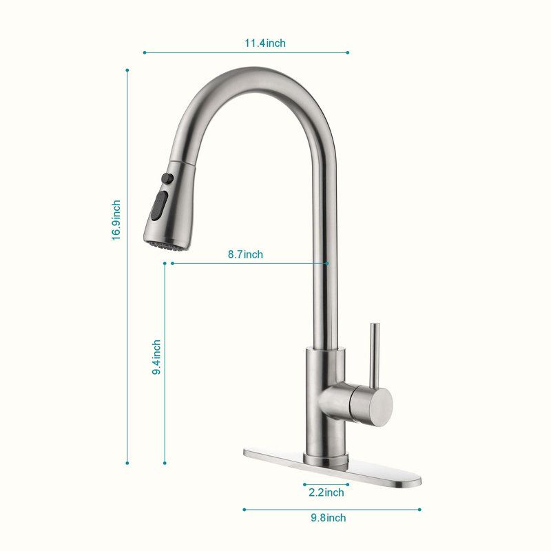 HOOSENG Pull Out Touch Kitchen Faucet, Brushed Nickel