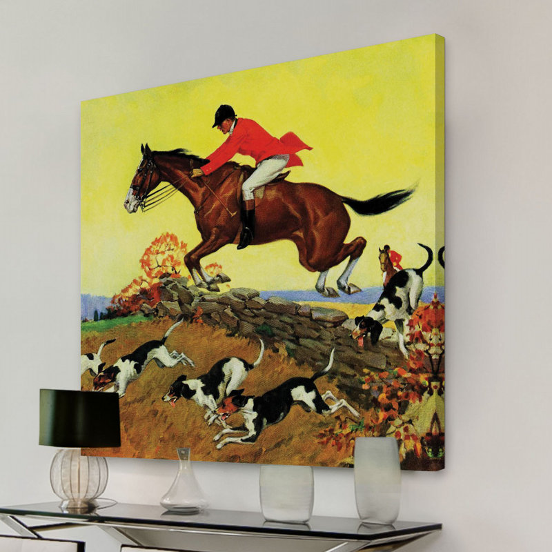 « fox hunter » par robert keareote, reproduction d’art sur toile tendue, H 32 po x l 32 po x P 1,5 po