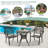 Leatherwood Round Metal Outdoor Bistro Table With Umbrella Hole , 30.7'' in. W 30.7'' in. D