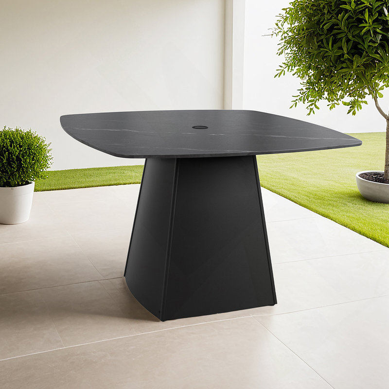 Table de salle à manger à piédestal d'extérieur 44 po Modern