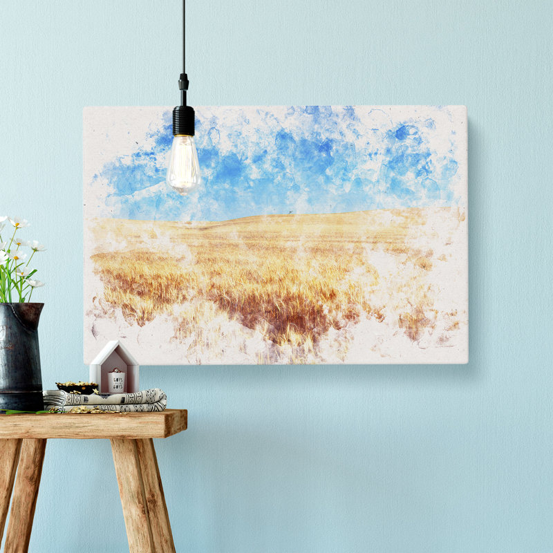 Field Of Wheat In Kansas - Wrapped Canvas Print, 35cm H x 50cm W x 3cm D