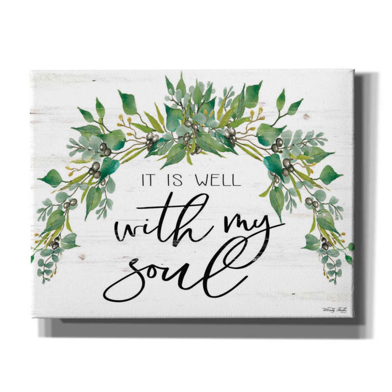 «It is Well With My Soul 2» par Cindy Jacobs - Art textuel sur toile tendue, H 26 po x l 34 po x P 1,5 po