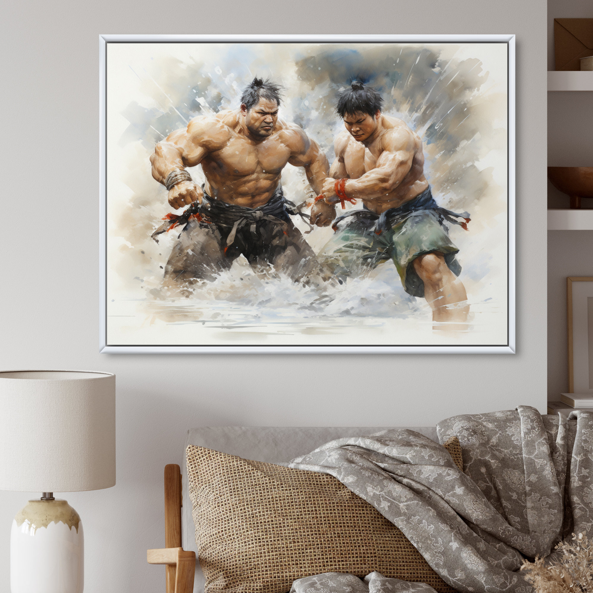 Red Barrel Studio® Japon Art Sumo Wrestling On Canvas Print | Wayfair