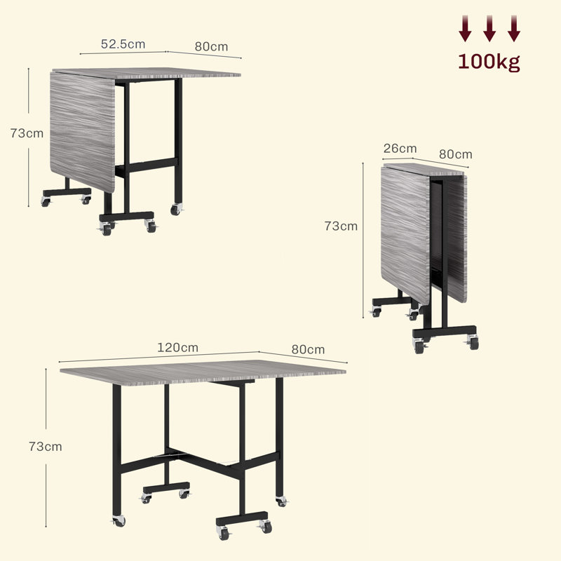 Metal Base Dining Table, Grey