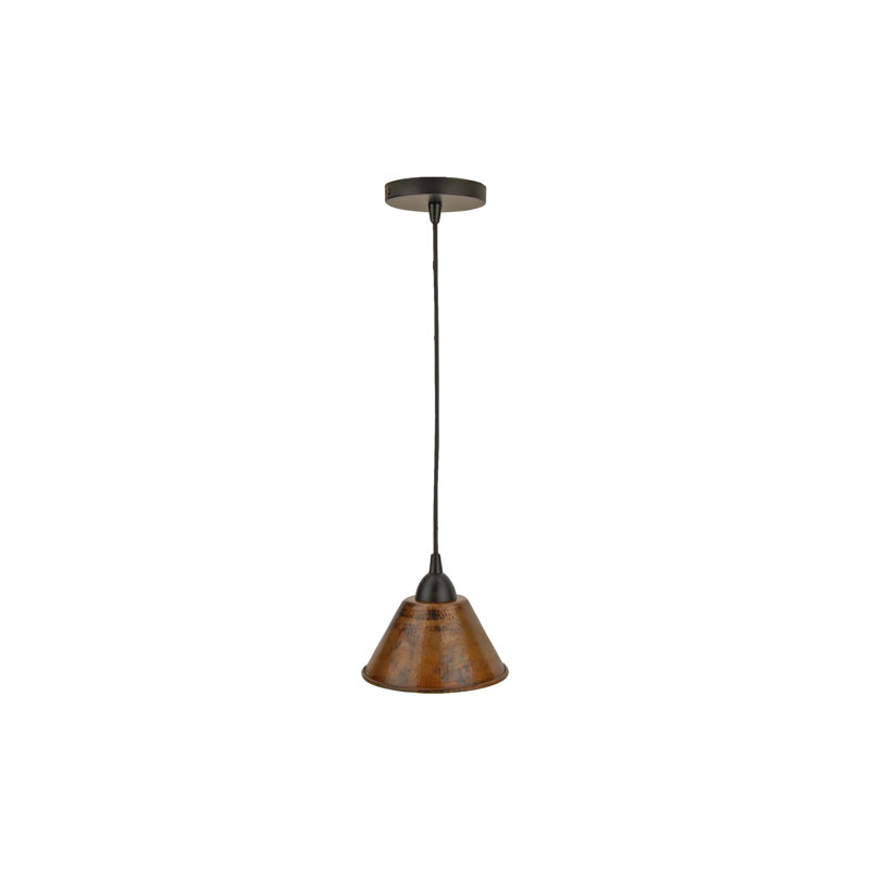 Luminaire suspendu dôme en cuivre martelé Britt, 7 po