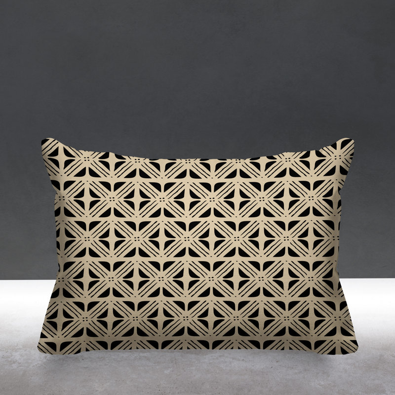Housse de coussin d'extérieur carré et insert, Beige, 14 po x 20 po, Rectangle