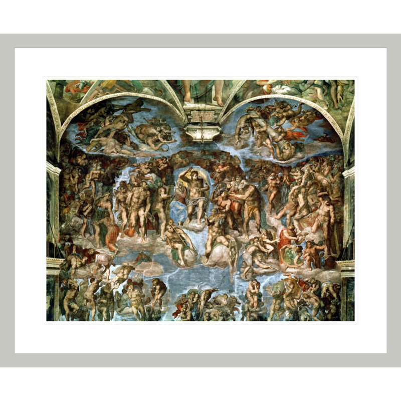«Last Judgement from the Sistine Chapel» par Michelangelo Buonarroti, impression giclée encadrée, 23.5" H x 28.22" W
