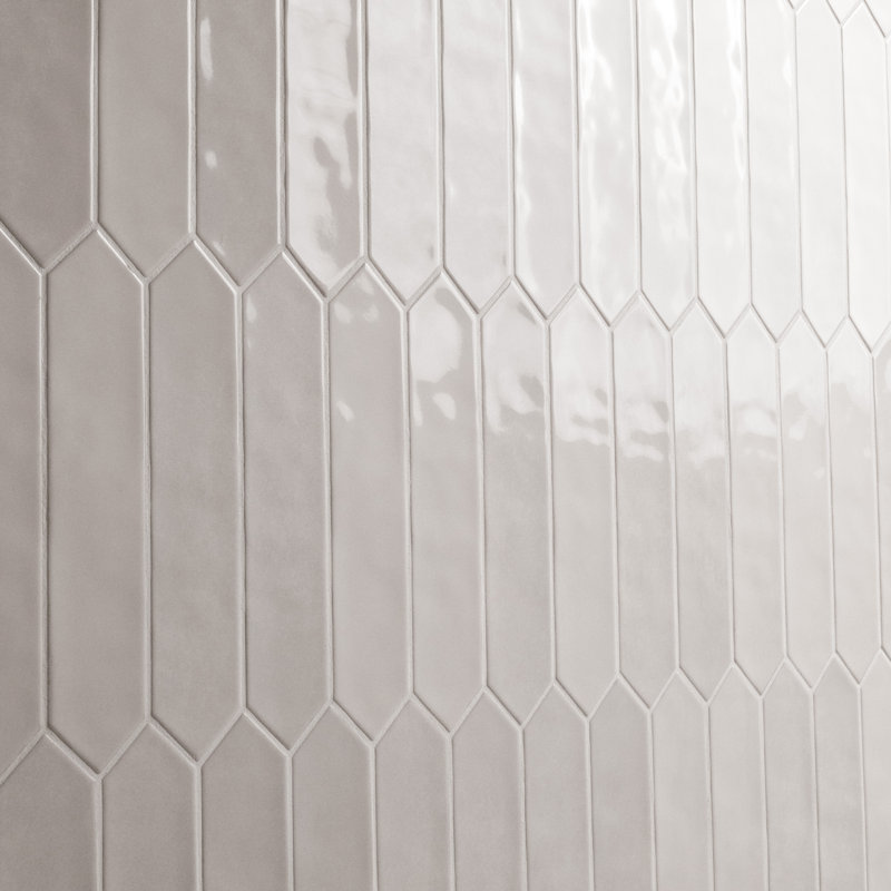 Hoku 2.5 in. x 13 in. Glossy Ceramic Picket Wall Tile, Pearl