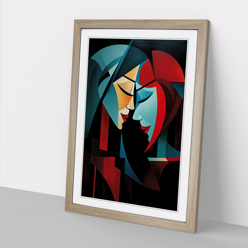 Two Women In Love Orphism Framed Print, Oak Framed, 34cm H x 25cm W