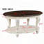 Ensemble de tables basses 3 pièces avec table basse ovale et deux tables de bout - Beige et espresso