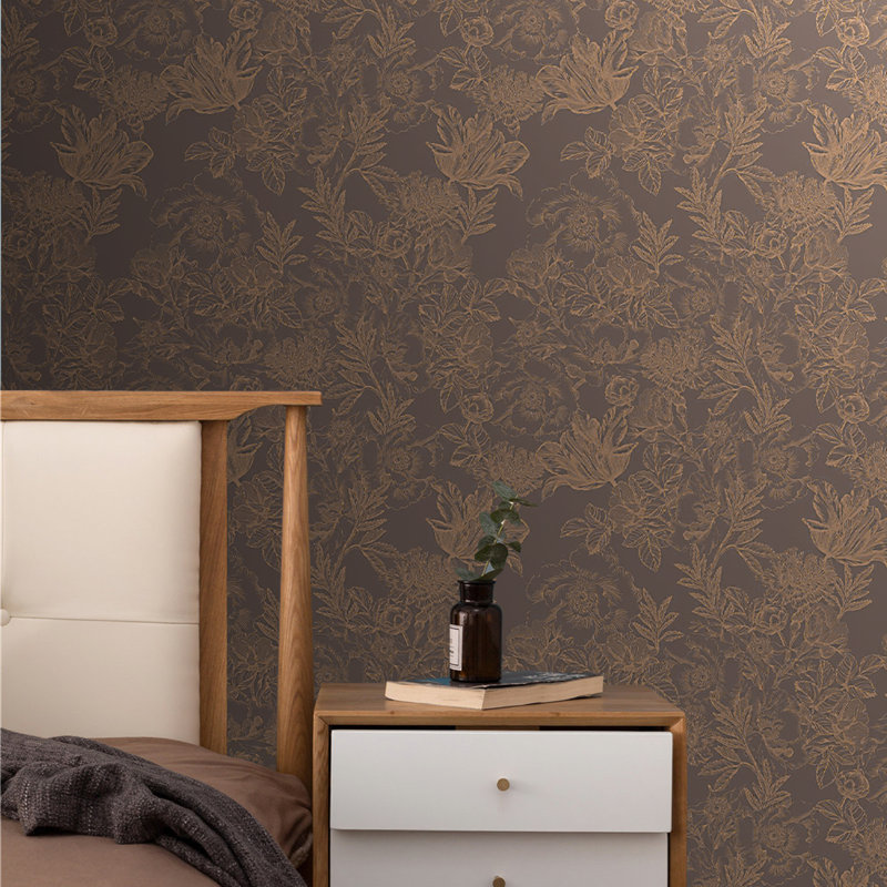  French Toile Floral Roll, Brown