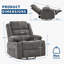 Fauteuil inclinable et pivotant avec pivotement à 360 ° et fauteuil oscillant manuel large avec porte-gobelets et poches latérales-431441349