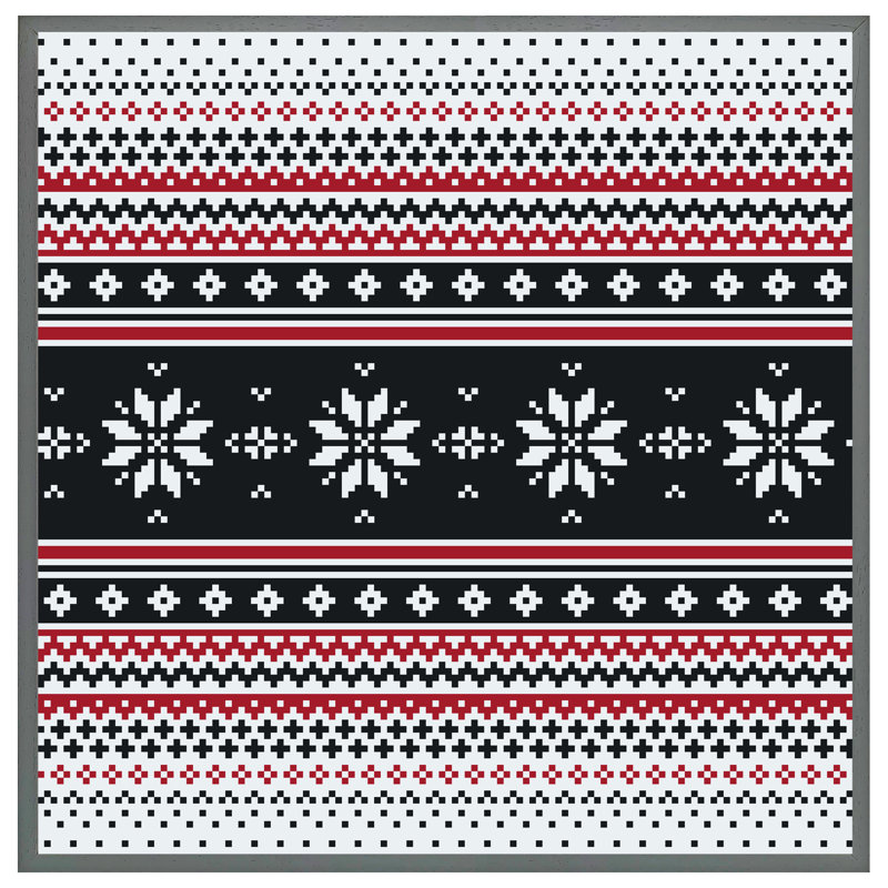 Calwa Abstract Christmas - Single Picture Frame Print, 31cm H x 31cm W x 4cm D, Grey