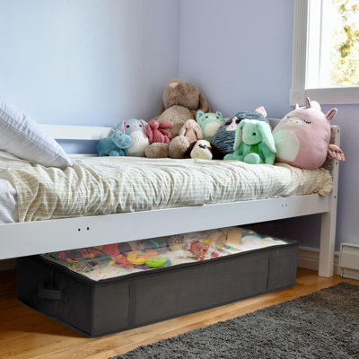 Maximize Space With Under Bed Storage Containers & Clothes Storage - Ideal Closet Storage, Toy Storage Organizer & Underbed Storage (Black, 2 Pack)