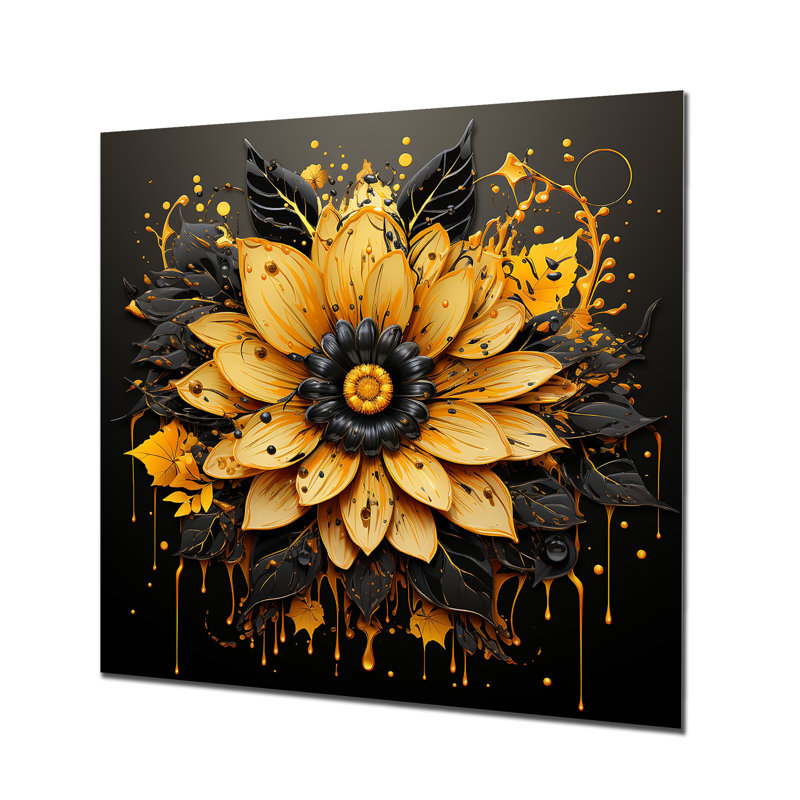 Boho Mandala Flower Tanquility 4 - Boho Mandala, décoration murale en métal, H 16 po x l 16 po