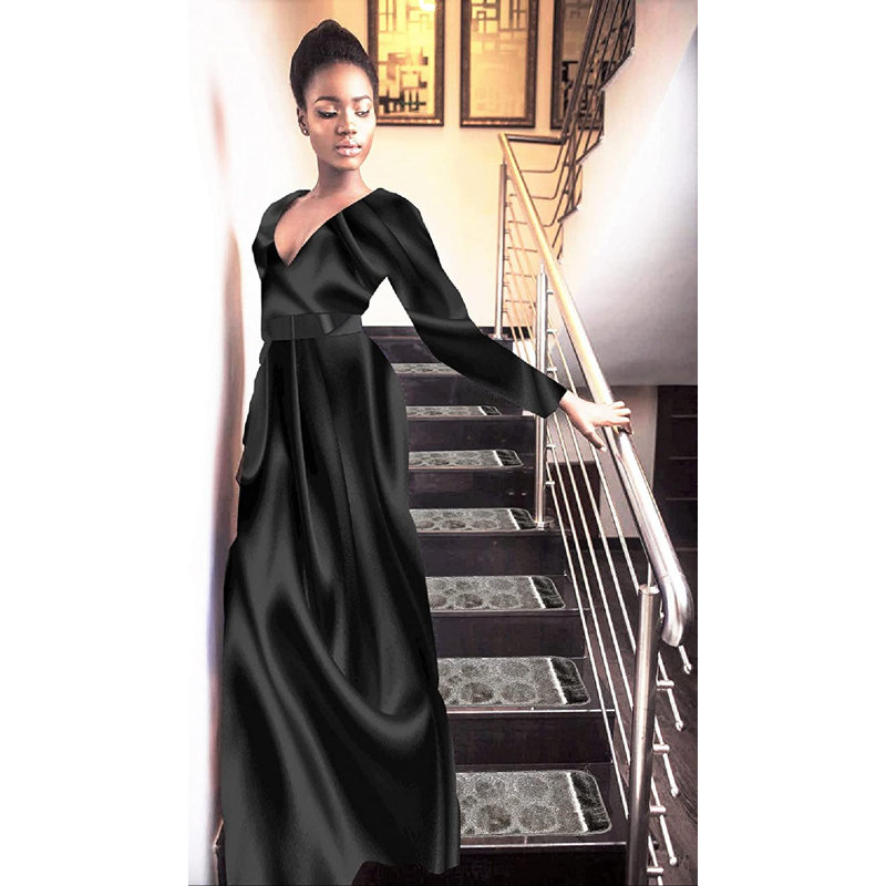 Tapis d'escalier Alyese, Gris / noir