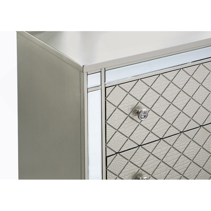 1pièce de chambre à coucher à 2 tiroirs Glam