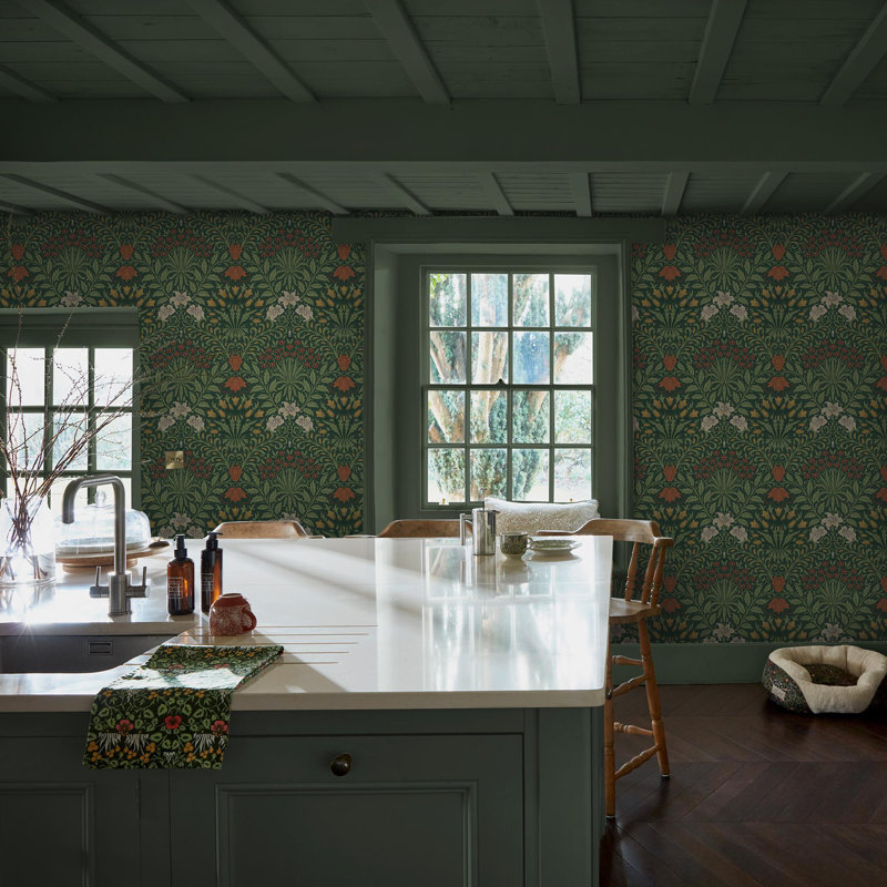 10m x 52cm Textured Matte Wallpaper Roll, Green