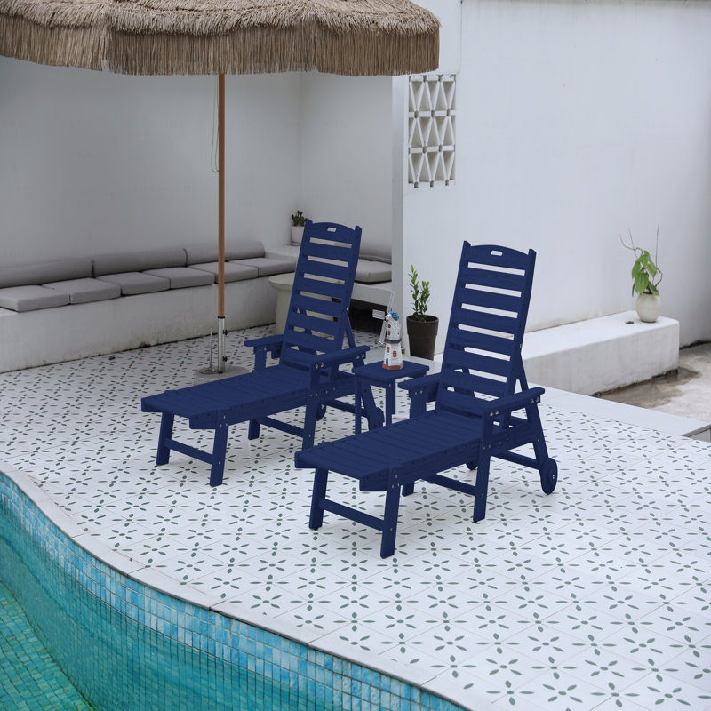 Méridienne avec table d'appoint, méridienne surdimensionnée 3 pièces avec texture en bois, méridienne de patio toutes saisons avec 5 positions, porte-tasses