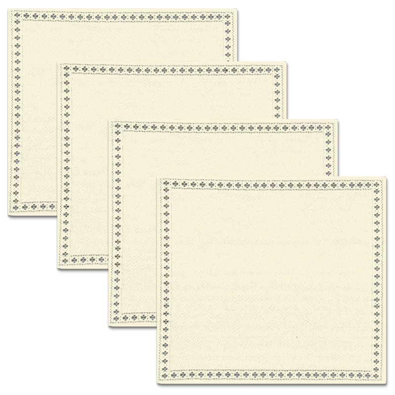Portia Cotton Square Napkin, Ecru