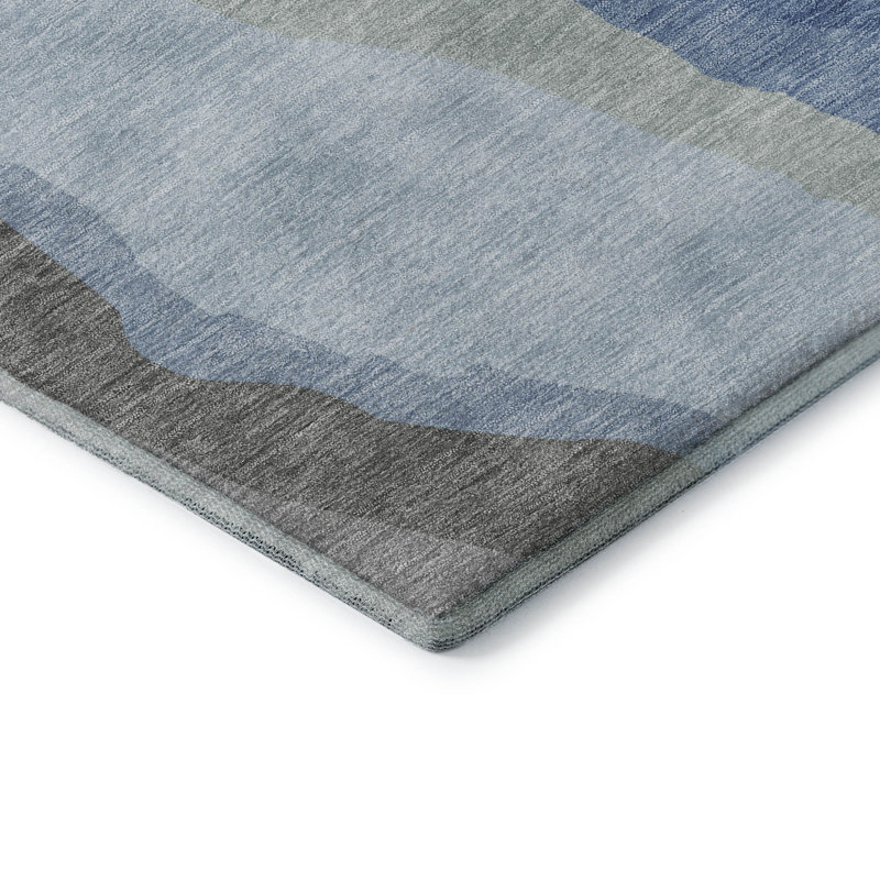 Premium Machine Washable Cossette AMF1047 Waves Rug, Rectangle 1 pi 8 po x 2 pi 6 po