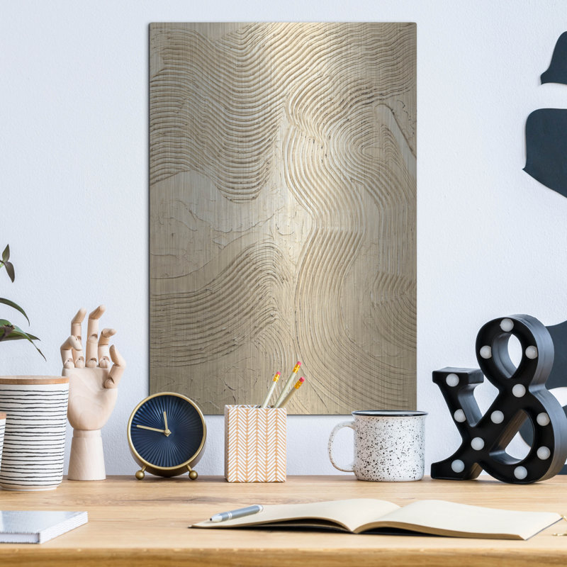 «Metallic - Champagne» par Design Fabrikken, art mural en métal, H 16 po x l 12 po
