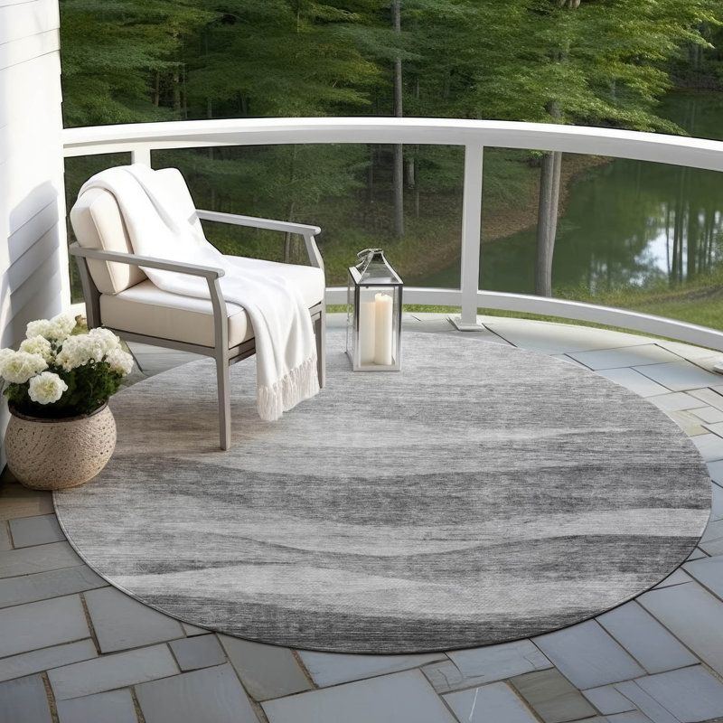 Tapis intérieur / extérieur gris Louisa , 2 pi 6 po x 3 pi 10 po