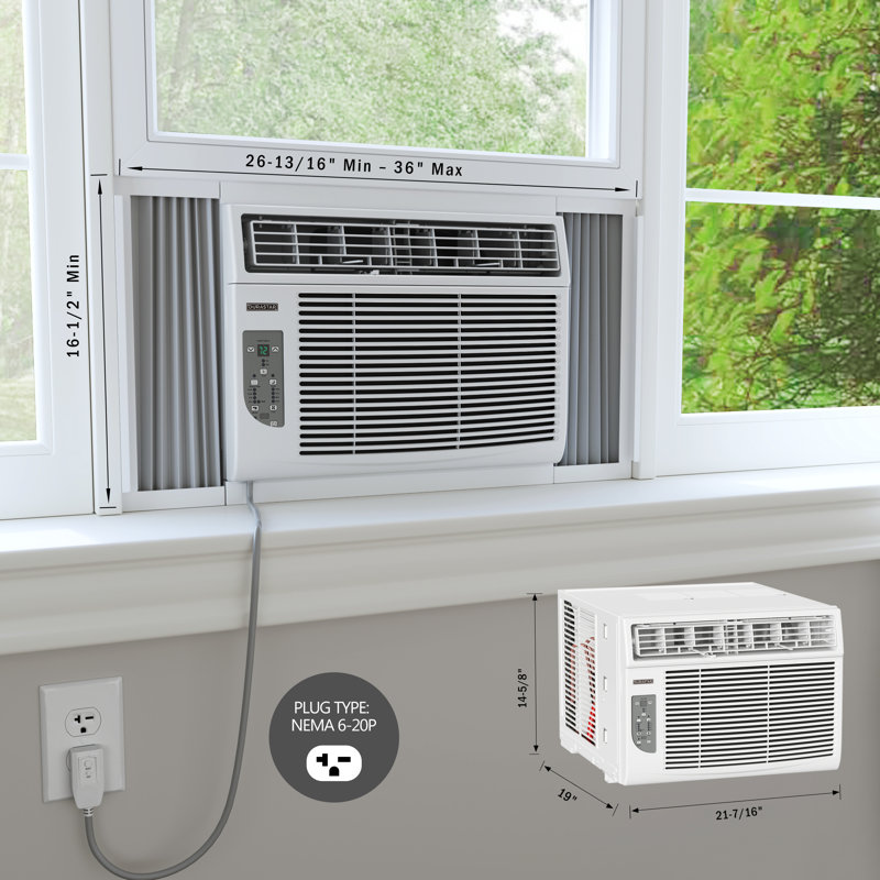 Durastar 12,000 BTU 230V Window Air Conditioner with 11000 BTU Supplemental Heating and Remote Control
