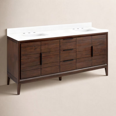 Aliso 72" Carrara Marble Double Bathroom Vanity
