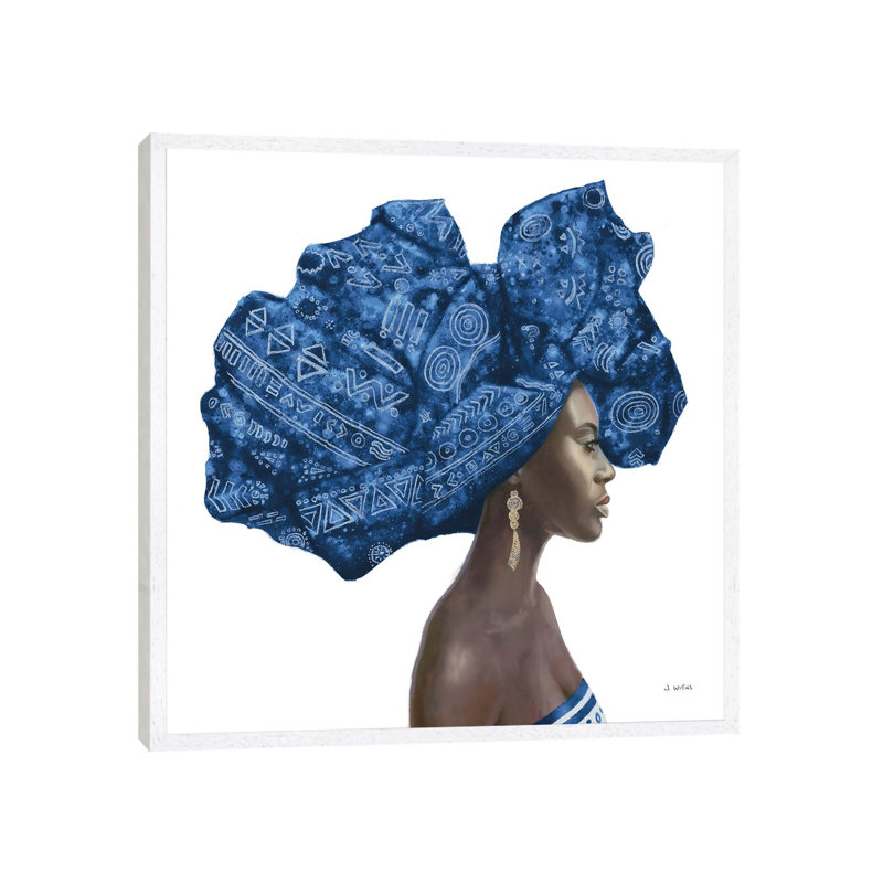 Pure Style II Blue by James Wiens - Wrapped Canvas Print, White Framed, 45.72 cm H x 45.72 cm W