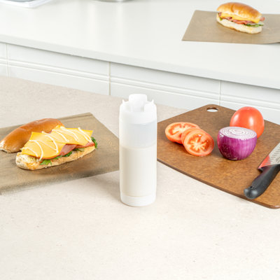  Plastic Squeeze Bottle 20 oz Refillable Condiment Bottle Large Valve Dishwashable Clear Inverted Sauce Dispenser For Thick Condiments, Dressings, Batter, Sour Cream, And Syrups