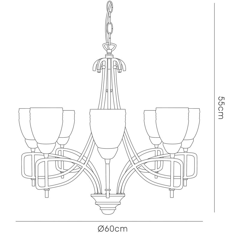 Haffenreffer 8 - Light Shaded Chandelier
