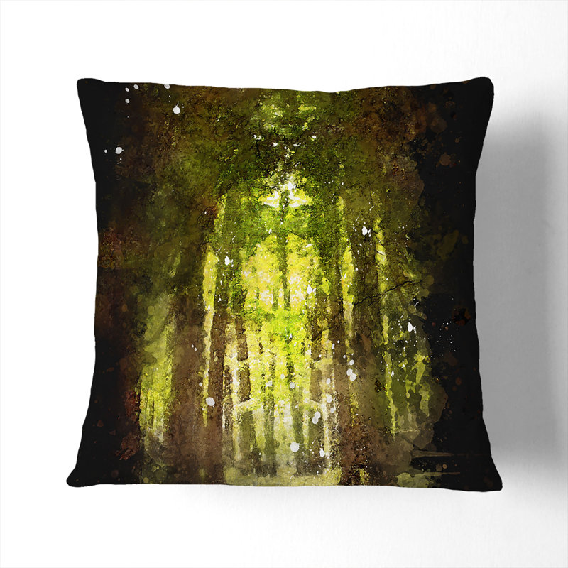 Forest Arch Cushion with Filling, Black, 40cm H x 40cm W x 15cm D