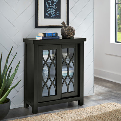 Armoire de rangement à porte géométrique en verre avec tablettes intérieures réglables 