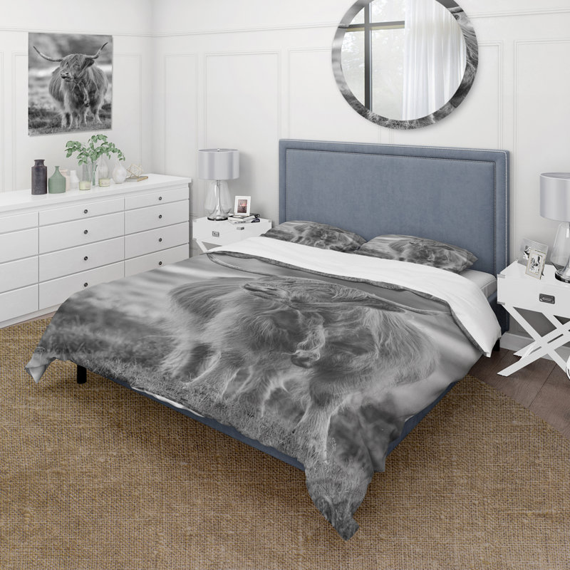 Vue rapprochée de Bull - Ensemble de housse de couette Farmhouse - Microfibre de polyester