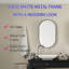 Armoire à pharmacie 21,03 x 33,31 x 4,45 pouces, miroir encadré en métal ovale, noir mat, tablettes réglables fixées au mur ovales 20 x 34, cadre noir avec-357113440-357113443