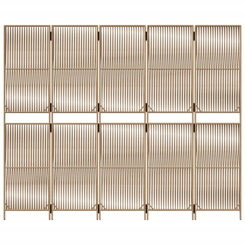 Alexaray Folding Room Divider, Beige, 6, 200cm H x 245cm W