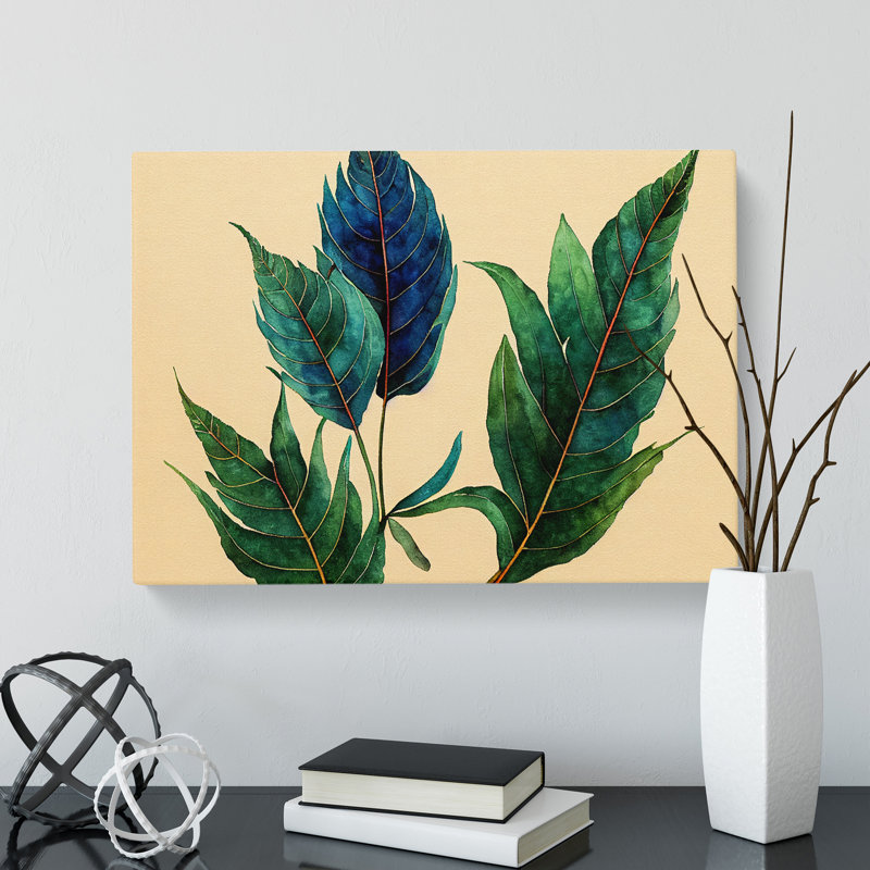 Luscious Leaf - Wrapped Canvas Painting, 35cm H x 50cm W x 3cm D