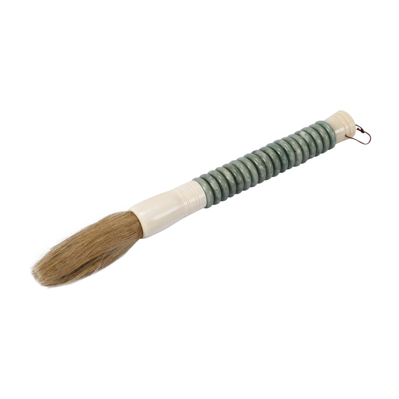 Lily's Living Jade Abacus Disk Calligraphy Brush, 12 Inch Long, Green, 1.5" H x 12" W x 1.5" D, Green