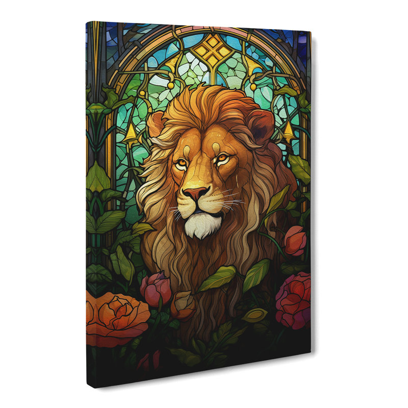 Lion Nouveau - Wrapped Canvas, 50cm H x 35cm W x 3cm D