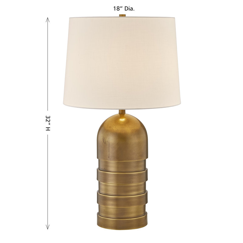 Lampe de table 1 lumière Wehunt, Brun / or