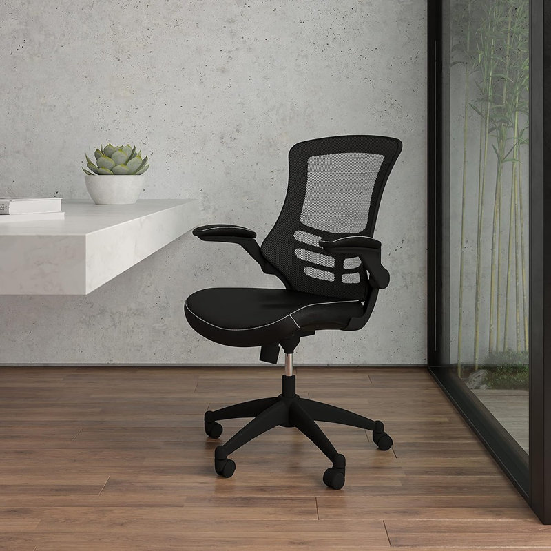 ErgoFlex 360 Black Mesh & LeatherSoft Adjustable Office Task Chair