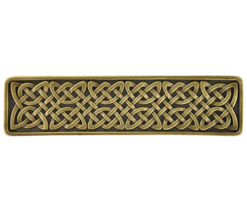 Arts Crafts Celtic Bar / Handle Pull, Antique Brass