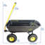 Camion à benne basculante pliante en poly pour voiture avec cadre en acier, 10 pouces. Pneumatique, capacité de 300 lb, corps de 55 L, noir